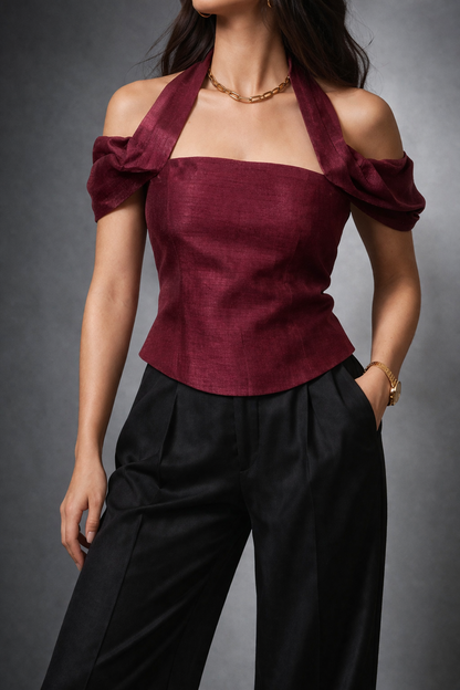 Nightfall Wine Corset Top