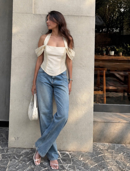 Nightfall Cream Corset Top
